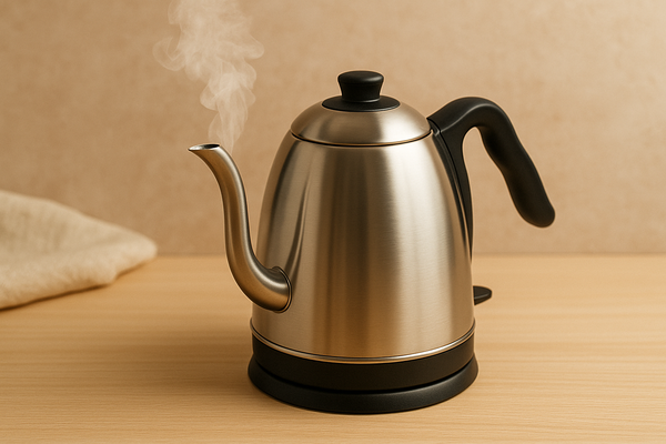 茶壶里面装着热水